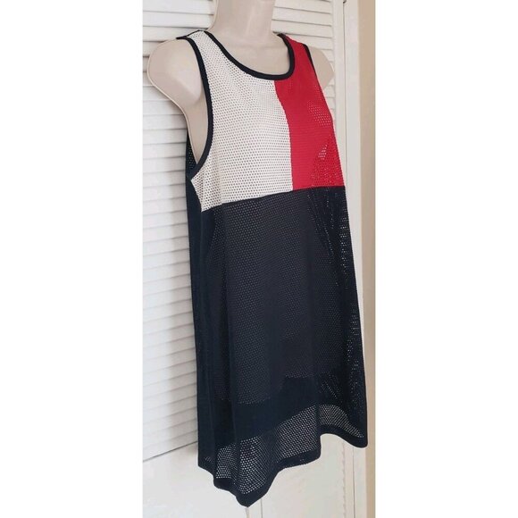 NWT TOMMY HILFIGER COLORBLOCKED PERFORATED DRESS COVER-UP SMALL - Picture 3 of 8